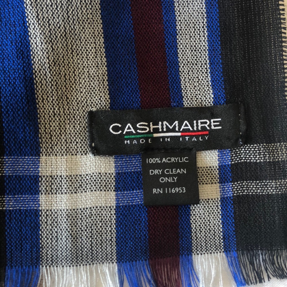 Burberry style black and blue unisex scarf - Picture 6 of 6